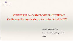 Les nouveautés dans le traitement de la cardiomyopathie hypertrophique obstructive