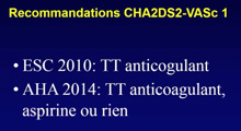 Doit-on anticoaguler un patient avec un Cha2ds2-VASc à 1 ?