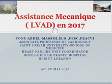 Rôle de l'assistance mécanique (LVAD) en 2017
