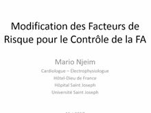 Modification des facteurs de risque pour faciliter le contrôle de la FA